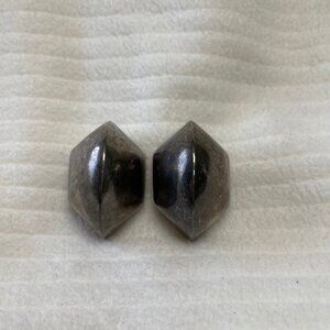 Vintage Large Silver Plate Clip On Statement Earrings